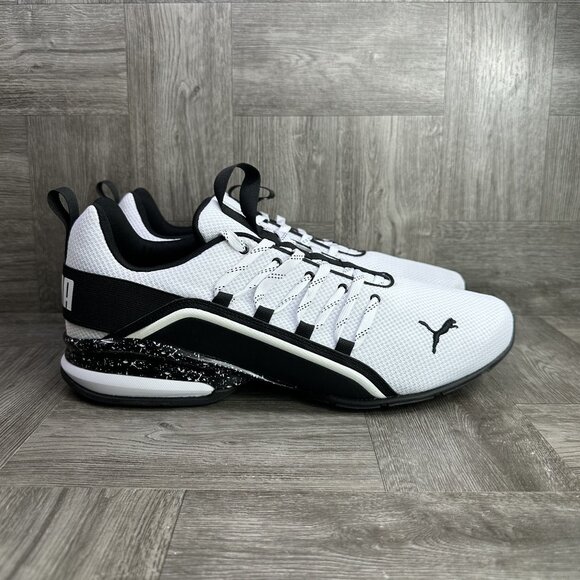 Puma Axelion Cyber City Men size 13 White Black Running Shoes - Picture 1 of 8
